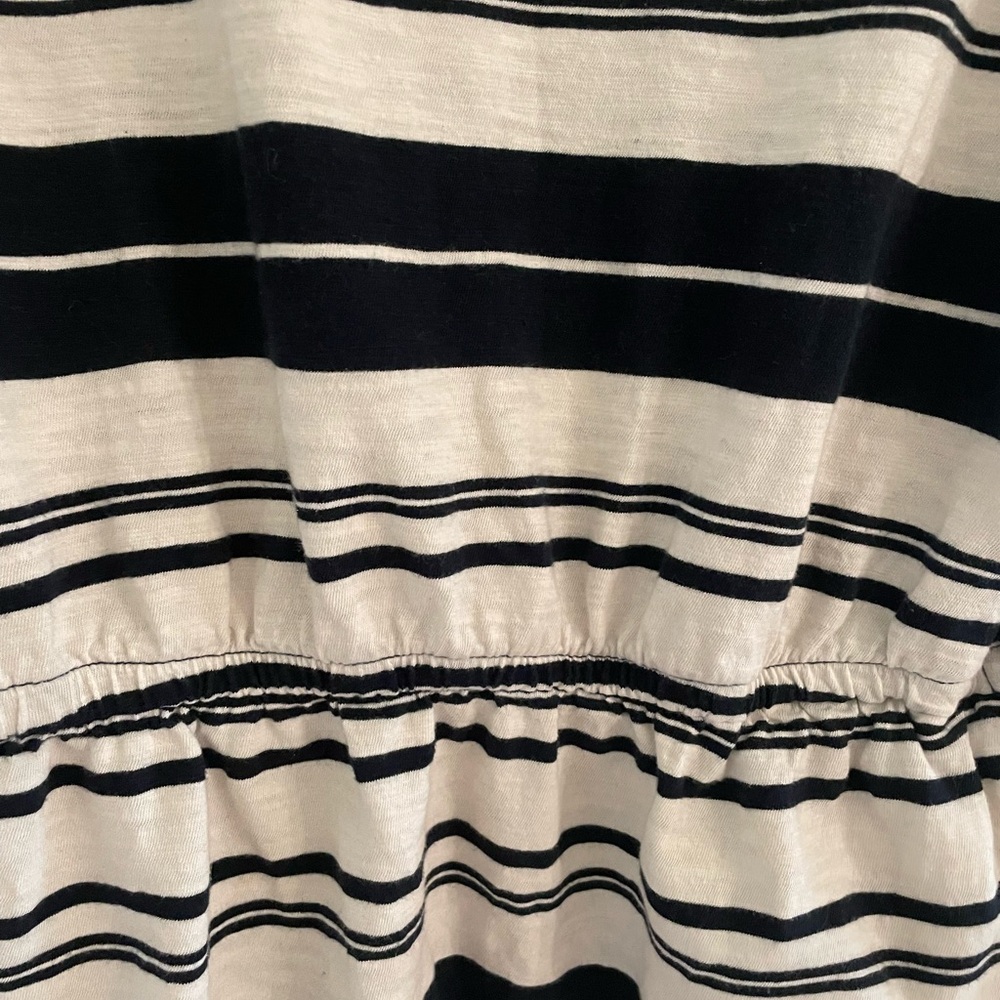 Banana republic navy and white  cotton elastic Mimi dress sz M